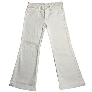 7 For All Mankind Women's Size 31 White Ginger Wide Leg Flared Jeans 32x28